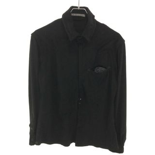 フランシストモークス(FranCisT_MOR.K.S.)のFranCisT_MOR.K.S フランシストモークス ECO SUEDE WIRED HOOK SHIRT エコスウェードフックシャツ ブラック 2 MS3047(シャツ)