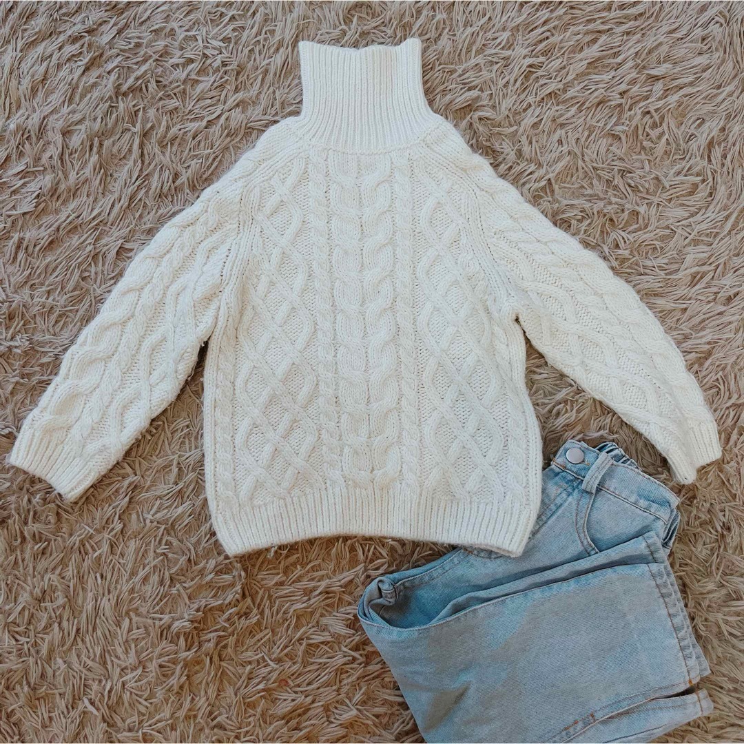 ZARA KIDS(ザラキッズ)のケーブルニット キッズ/ベビー/マタニティのキッズ服女の子用(90cm~)(ニット)の商品写真