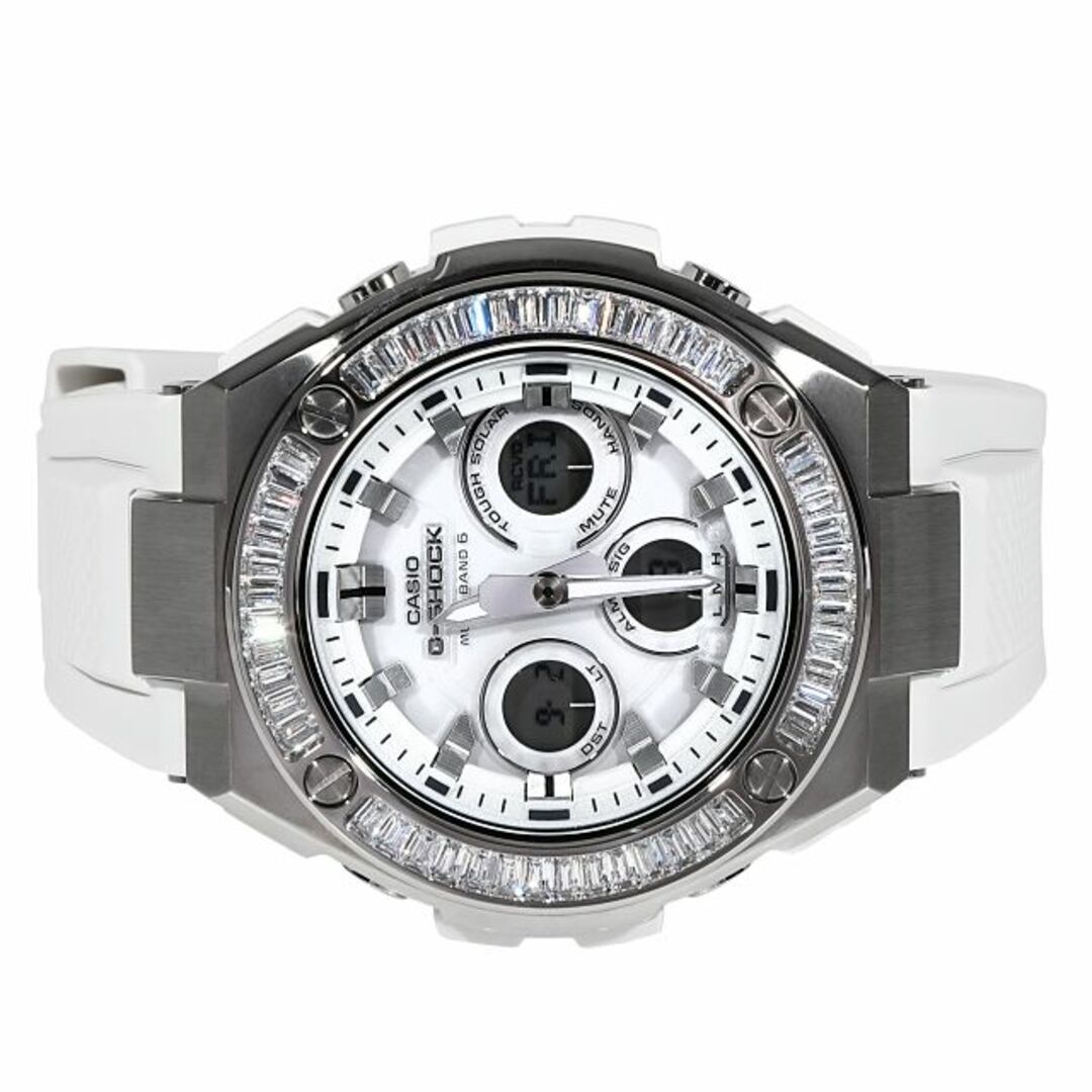 G-SHOCK(ジーショック)のG-SHOCK GST w310 Gスチール G-Steel ホワイト 白 バケットCZダイヤ（キュービックジルコニア）カスタムベゼル  メンズの時計(腕時計(アナログ))の商品写真