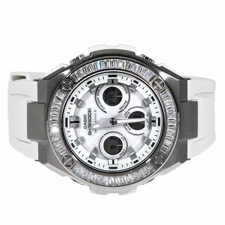 ジーショック(G-SHOCK)のG-SHOCK GST w310 Gスチール G-Steel ホワイト 白 バケットCZダイヤ（キュービックジルコニア）カスタムベゼル (腕時計(アナログ))