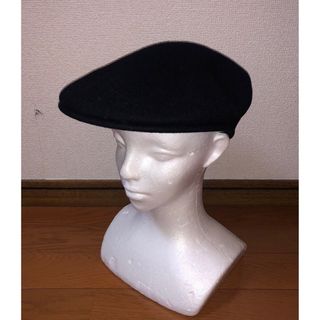 カンゴール(KANGOL)のS 美品 KANGOL WOOL 504 ハンチングキャップ ベレー帽 ブラック(ハンチング/ベレー帽)