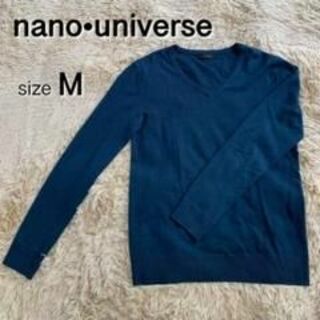 ナノユニバース(nano・universe)のナノユニバース　Vネック ニット レディース　シンプル　長袖　ネイビー M(ニット/セーター)