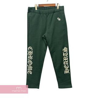 クロムハーツ(Chrome Hearts)のCHROME HEARTS Y NOT SLO RIDE Sweat Pants クロムハーツ ワイノットスローライドスウェットパンツ ロングパンツ ロゴ刺繍 シルバープレート グリーン サイズM 【240125】【中古-A】【me04】(スラックス/スーツパンツ)