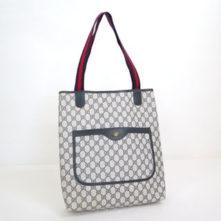 グッチ(Gucci)の【GUCCI】グッチ オールドグッチ シェリーライントートバッグ 39・002・4487 ネイビー PVC×レザー/ok04258ar(トートバッグ)