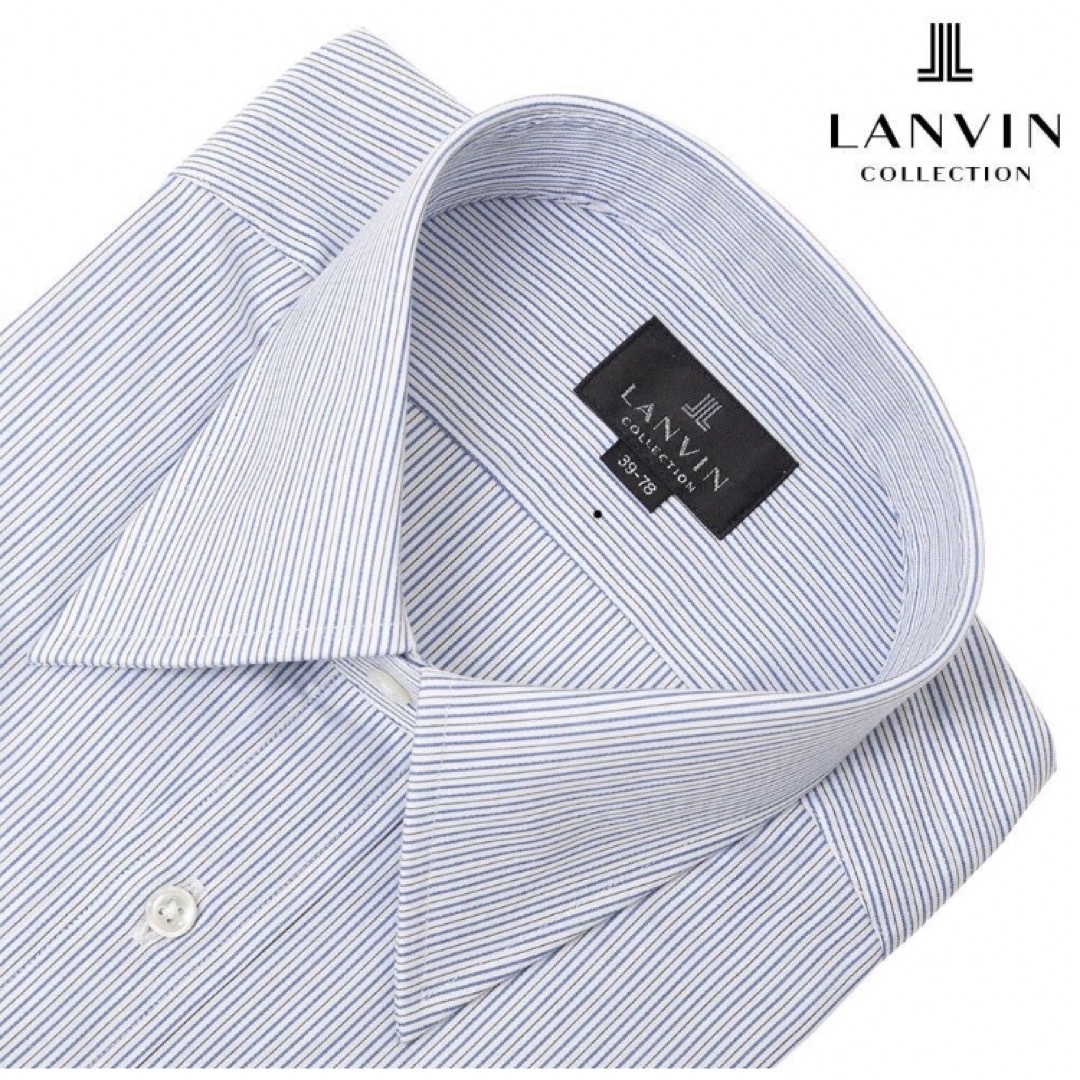 LANVIN COLLECTION(ランバンコレクション)のM573新品LANVIN 長袖ストライプワイシャツ 38-80￥16500日本製 メンズのトップス(シャツ)の商品写真