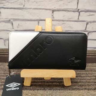 アンブロ(UMBRO)の★新品★ umbro アンブロ クールポケット ラウンドファスナー BK/WH(長財布)