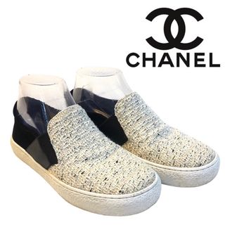 シャネル(CHANEL)のCHANEL シャネル ツイード×スエードレザー スニーカー 23cm(スニーカー)