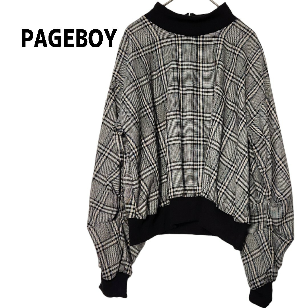 PAGEBOY(ページボーイ)のPAGEBOY ページボーイ グレンチェックリブプルオーバー レディースのトップス(カットソー(長袖/七分))の商品写真