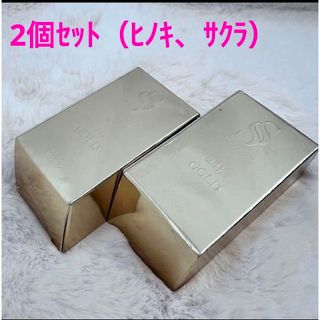 新品 24K ゴールドバーソープ 2個セット ヒノキ香　桜香(洗顔料)