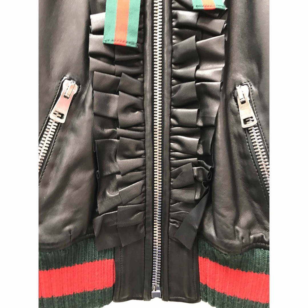 Gucci(グッチ)のGUCCI レザージャケット 36 レディースのジャケット/アウター(ライダースジャケット)の商品写真