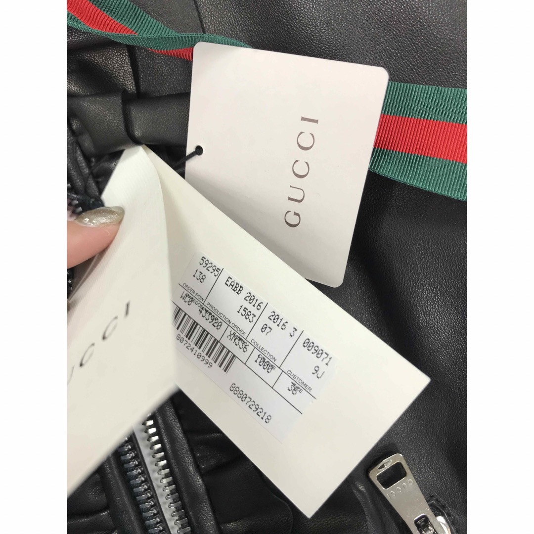 Gucci(グッチ)のGUCCI レザージャケット 36 レディースのジャケット/アウター(ライダースジャケット)の商品写真