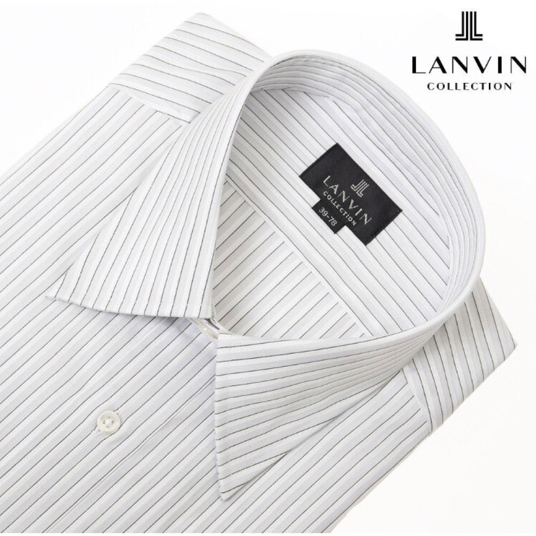 LANVIN COLLECTION(ランバンコレクション)のM575新品LANVIN 長袖ストライプワイシャツ 40-80￥14300日本製 メンズのトップス(シャツ)の商品写真