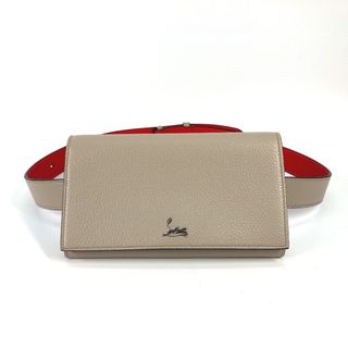 クリスチャンルブタン(Christian Louboutin)のクリスチャンルブタン Christian Louboutin ロゴ 3195109 ベルト チェーン カバン 3WAＹ クラッチバッグ ショルダーバッグ ベルトバッグ ウエストバッグ レザー ベージュ 美品(ボディバッグ/ウエストポーチ)