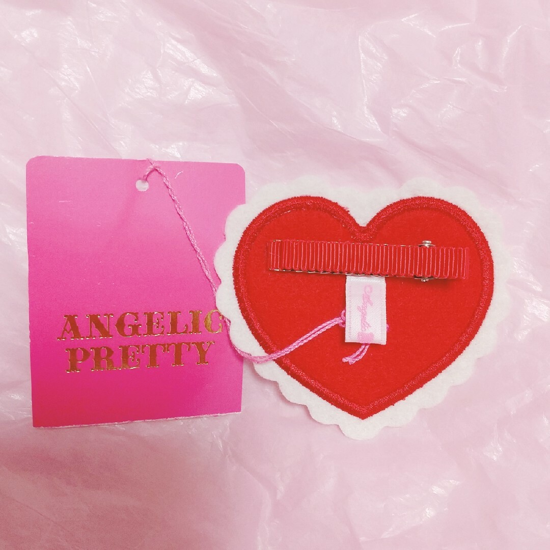 Angelic Pretty(アンジェリックプリティー)のSprinkle Heartワッペンクリップ レディースのヘアアクセサリー(バレッタ/ヘアクリップ)の商品写真