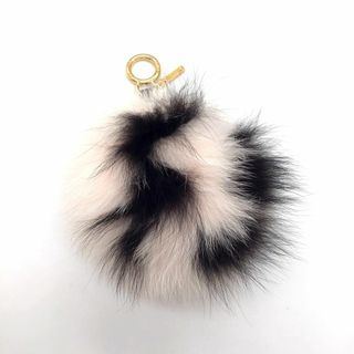 フェンディ(FENDI)の【新品同様】FENDI　フェンディ ポンポンチャーム　バッグチャーム　ファー　フォックス　ピンク/ブラック　ゴールド金具　7AR683　美品　アクセサリー　小物　レディース　プレゼント 【ブランドギャラリー千林店】(その他)