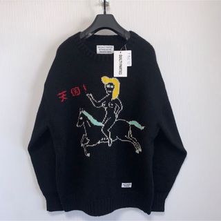 ワコマリア(WACKO MARIA)の黒L【WACKOMARIA】INTARSIA SWEATER／新品タグ付／送料込(ニット/セーター)