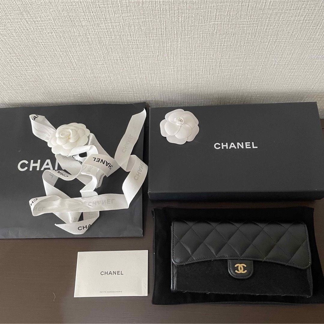 CHANEL - 《超美品》CHANEL 黒 長財布 正規品 ウォレット シャネルの