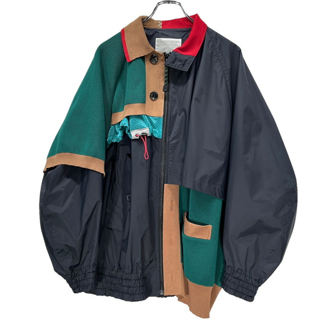 kolor(カラー)のkolor 22SS ZIP BLOUSON ニットドッキングナイロンジップブルゾン 解体 再構築 ジャケット 定価125,400円 22SCM-G01102 メンズのジャケット/アウター(ブルゾン)の商品写真