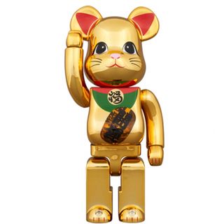 BE@RBRICK 招き猫 開運 金メッキ 発光 400％ ベアブリック(その他)