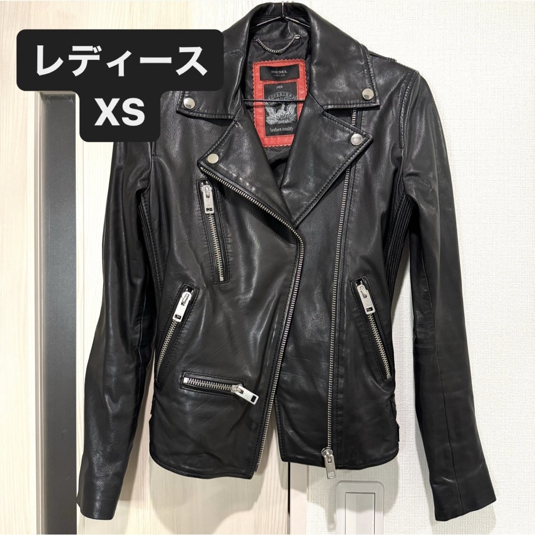 DIESEL(ディーゼル)のDIESEL / XS/レディース/ラムレザーダブルライダースジャケット レディースのジャケット/アウター(ライダースジャケット)の商品写真