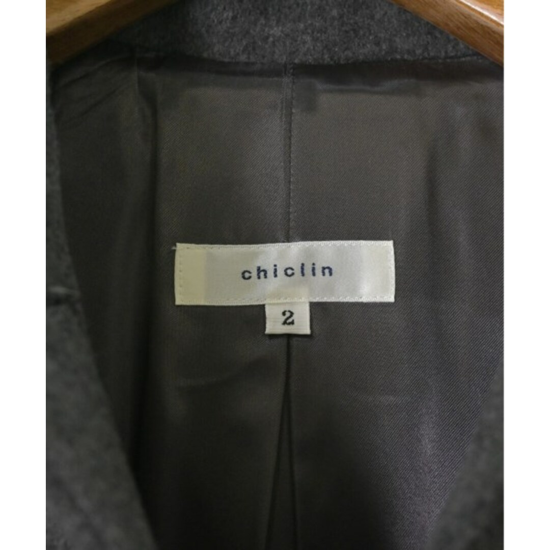 chiclin チクリン チェスターコート 2(M位) グレー 【古着】【中古】 レディースのジャケット/アウター(チェスターコート)の商品写真