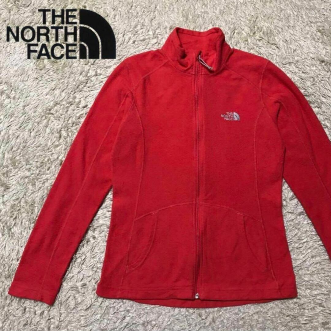 THE NORTH FACE(ザノースフェイス)の【美品】ノースフェイス 刺繍ロゴ入りフリース あったか素材 オレンジK685R レディースのトップス(その他)の商品写真