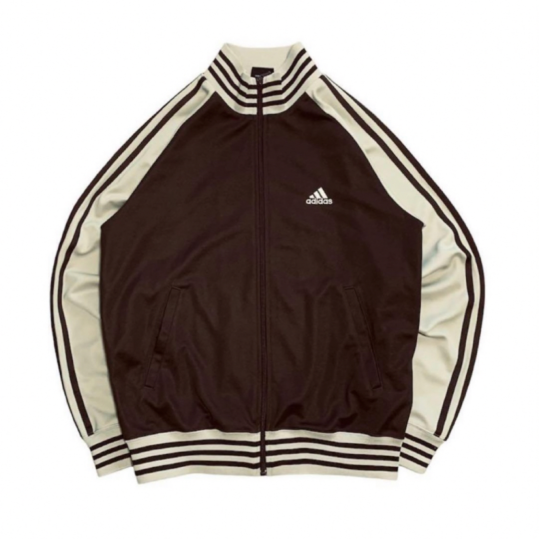 90s adidas アディダス トラックジャケット ハイネック 茶色 ベージュ