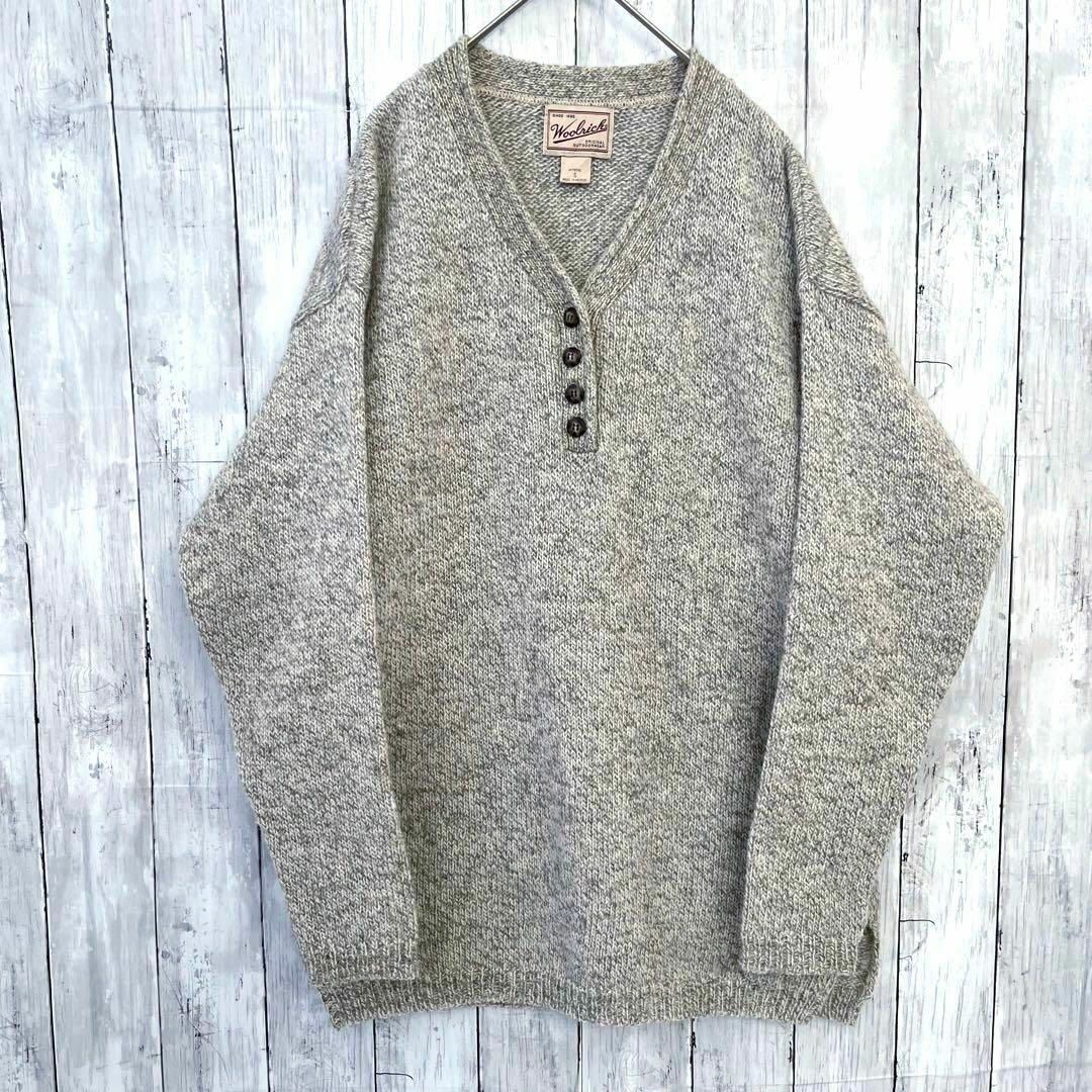 WOOLRICH(ウールリッチ)のレディースヴィンテージ古着WOOLRICH ウールリッチヘンリーネックセーターS レディースのトップス(ニット/セーター)の商品写真