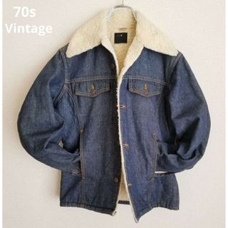 70sシアーズROEBUCKSデニムボアランチJK　ハーレーパッチ付36 SM(Gジャン/デニムジャケット)