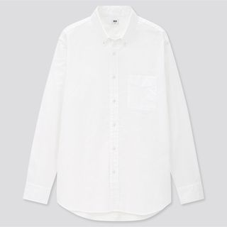 ユニクロ(UNIQLO)のUNIQLO(L)オックスフォードシャツ（ボタンダウンカラー・長袖）オフホワイト(シャツ)