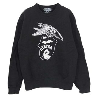 ヒステリックグラマー(HYSTERIC GLAMOUR)のHYSTERIC GLAMOUR ヒステリックグラマー 02233CS08 THE ROLLING STONES ローリングストーンズ STONES 1975 リップアンドタン イーグル ガール プリント スウェット ブラック系 S【中古】(スウェット)