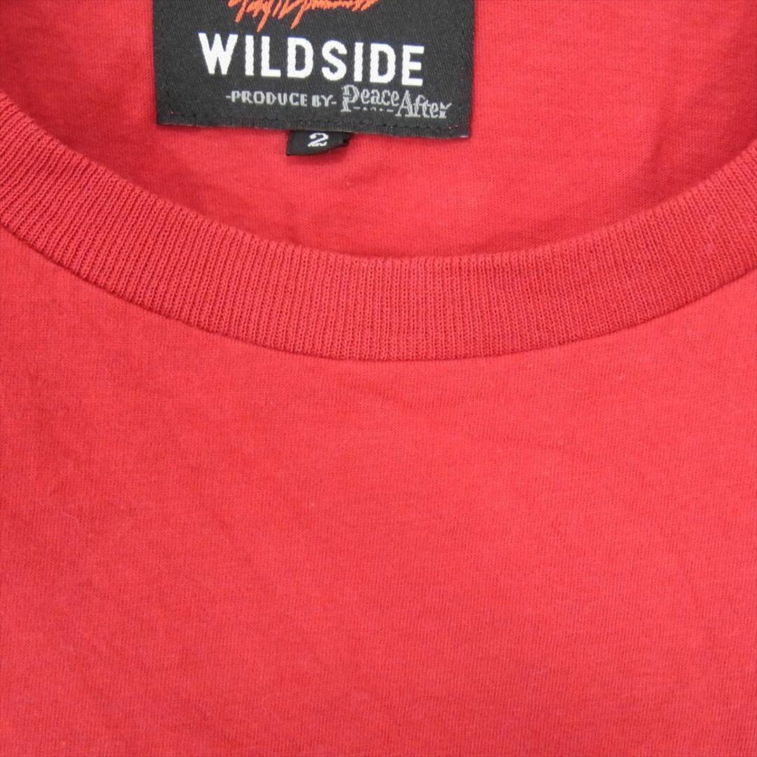 Yohji Yamamoto(ヨウジヤマモト)のYohji Yamamoto ヨウジヤマモト 22SS WILDSIDE ワイルドサイド × WIND AND SEA ウィンダンシー Triangle Logo T-shirt トライアングル ロゴ プリント スリッド ジップ 半袖 Tシャツ レッド系 2【中古】 メンズのトップス(Tシャツ/カットソー(半袖/袖なし))の商品写真