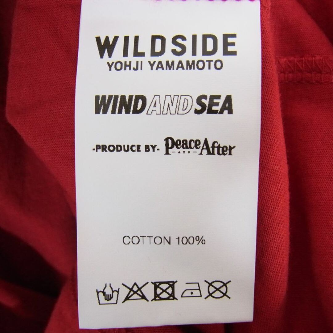 Yohji Yamamoto(ヨウジヤマモト)のYohji Yamamoto ヨウジヤマモト 22SS WILDSIDE ワイルドサイド × WIND AND SEA ウィンダンシー Triangle Logo T-shirt トライアングル ロゴ プリント スリッド ジップ 半袖 Tシャツ レッド系 2【中古】 メンズのトップス(Tシャツ/カットソー(半袖/袖なし))の商品写真