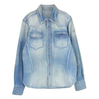 ティーエムティー(TMT)のTMT ティーエムティー TSH-F1702 CHAIN STITCH DENIM SHIRTS デニム ウエスタン 長袖 シャツ インディゴブルー系 M【中古】(シャツ)