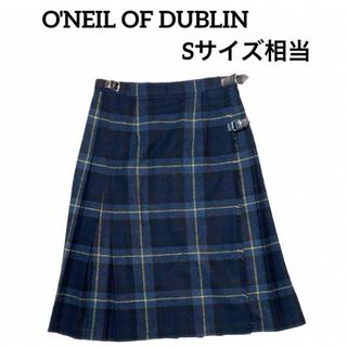 オニールオブダブリン(O'NEIL of DUBLIN)のO'NEIL OF DUBLIN チェック柄 プリーツ巻スカート  Sサイズ(ひざ丈スカート)