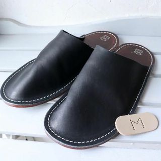 Mサイズ 16％off ハンドメイド オールレザー 革底 スリッパ 1261(スリッパ/ルームシューズ)