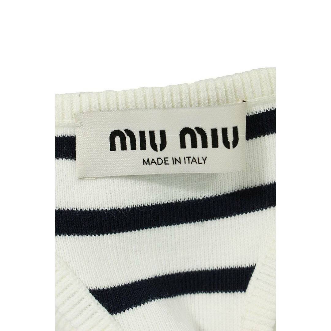 miumiu(ミュウミュウ)のミュウミュウ  Cotton top MMV066 ボーダーニットタンクトップ レディース 38 レディースのトップス(タンクトップ)の商品写真