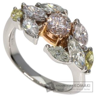 SELECT JEWELRY ファンシーライトオレンジピンク ダイヤモンド リング・指輪 PT900 K18YG レディース(リング(指輪))