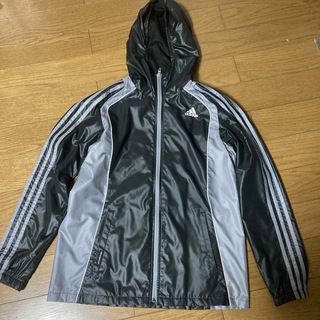 ★新品★adidas ナイロンジャケット メンズM シルバー トレフォイルロゴジャケット/アウター