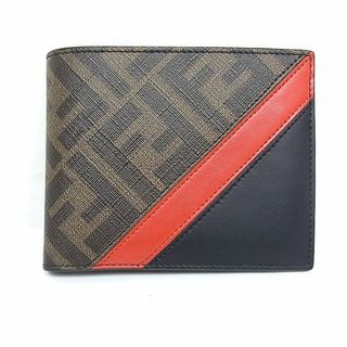 フェンディ(FENDI)のフェンディ FENDI 二つ折り財布 ズッカ ダイアゴナル キャンバス/レザー　コンパクト財布(折り財布)