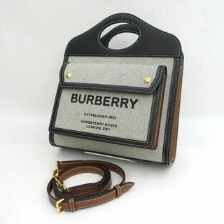 バーバリー(BURBERRY)のBURBERRY / バーバリー ◆ミニツートン キャンバス×レザー ポケットバッグ 2WAYバッグ 8039363 【バッグ/バック/BAG/鞄/カバン】 ブランド【中古】 [0220479704](ハンドバッグ)