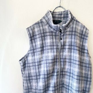 ウールリッチ(WOOLRICH)のウールリッチ　Woolrich　フリースベスト　チェック　グレー(ベスト/ジレ)