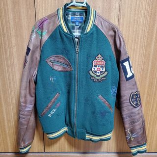 ポロラルフローレン(POLO RALPH LAUREN)の美品ラルフローレン革ジャン　バーシティ　インスパイアードジャケット(スタジャン)