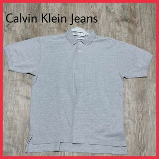 カルバンクライン(Calvin Klein)のCalvin Klein　刺繍ロゴ入りポロシャツ　半袖　グレー　ゴルフ　人気　◎(Tシャツ/カットソー(半袖/袖なし))