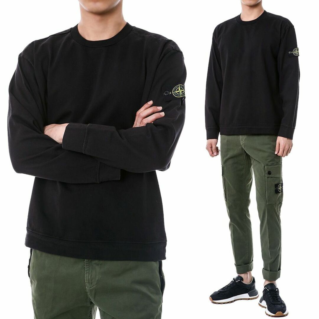 送料無料 15 STONE ISLAND ストーンアイランド 791563750 V0029 ブラック Tシャツ カットソー 長袖 size S約490センチ身幅