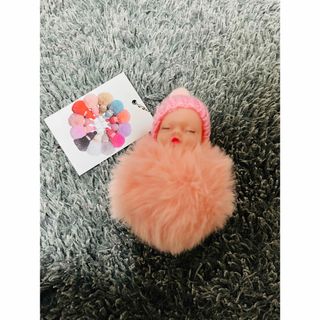 スリーピングベイビー　mofu2 baby  ぬいぐるみ　キーホルダー(キーホルダー)