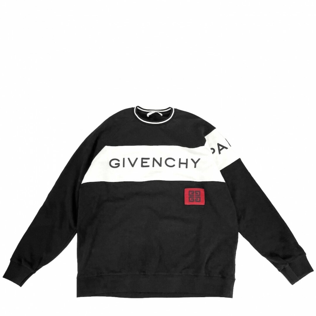 【値下げ中】Givenchy ジバンシー スウェット クルーネック プルオーバー トレーナー アパレル 服 裏起毛 ロゴ XXL BM708T3003 ブラック 黒 ホワイト 白 コットン    メンズ 秋 冬【品】VIBRATOメンズアイテム