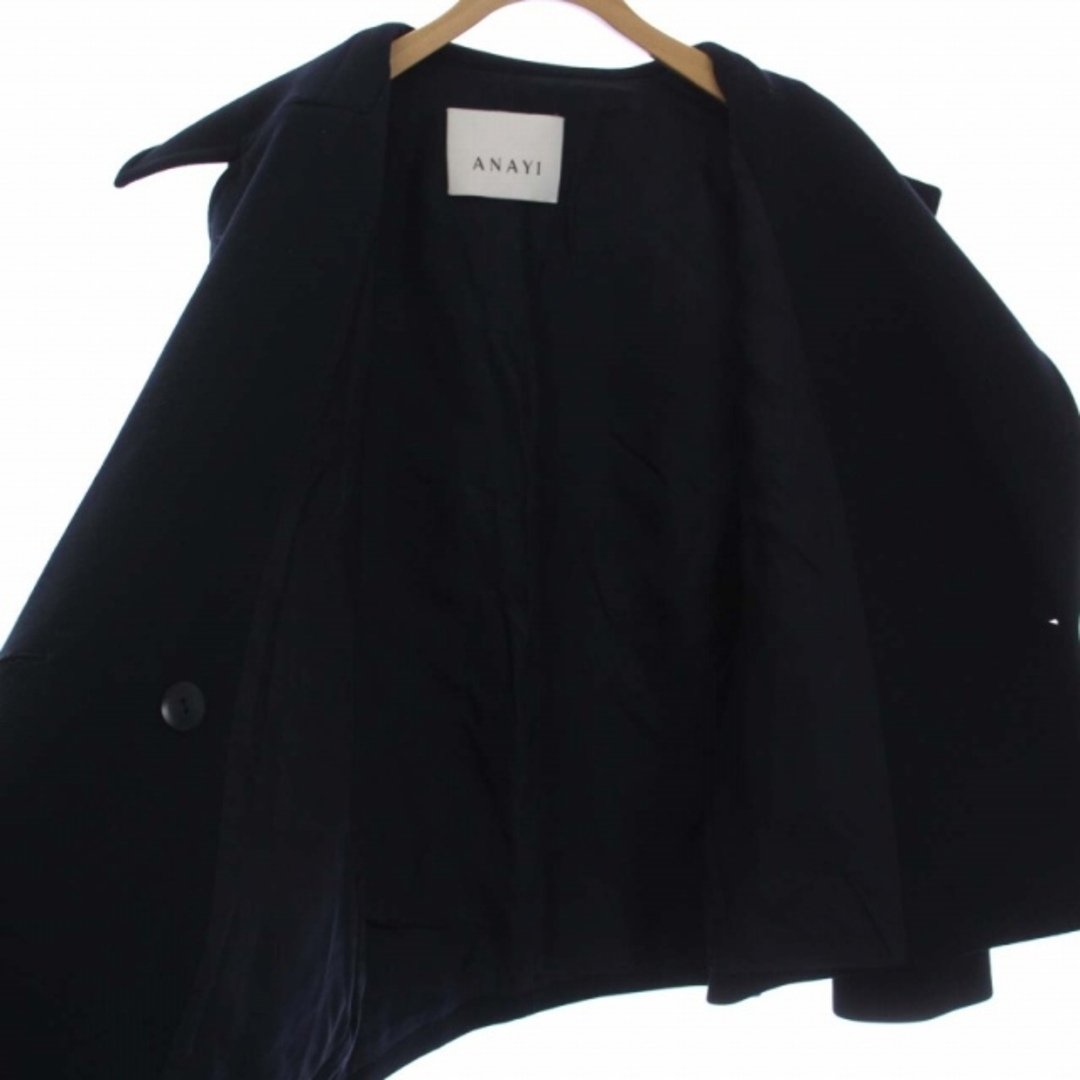 ANAYI(アナイ)のアナイ ANAYI 21SS Pコート ピーコート ショート丈 38 M 黒 レディースのジャケット/アウター(ピーコート)の商品写真