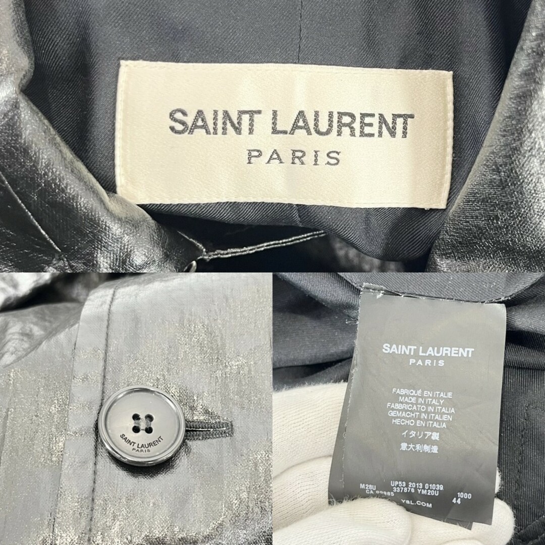 Saint Laurent(サンローラン)のSAINT LAURENT PARIS サンローランパリ トレンチコート ロングコート ベルト付き アウター 44 337876 ブラック 黒 コットン  ポリウレタン  リネン  メンズ 秋【中古品】 メンズのジャケット/アウター(その他)の商品写真