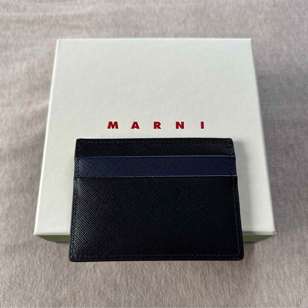 Marni - 黒新品 MARNI バイカラー レザー カードケース パスケース